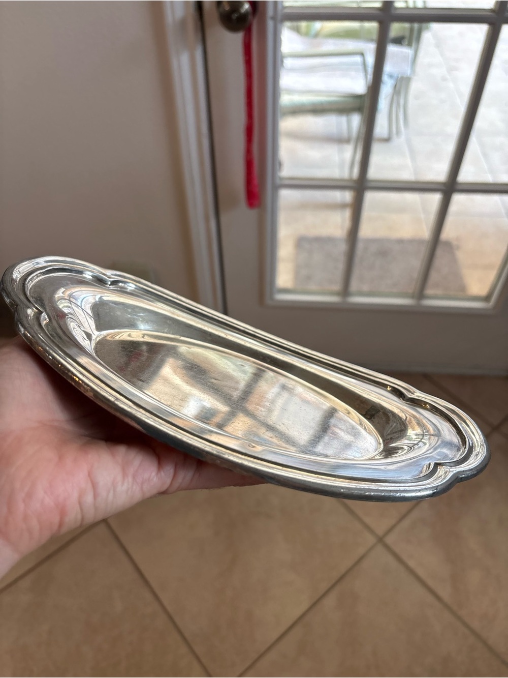 Silver Oval Serving Tray - Silver Plated Decorative Dish